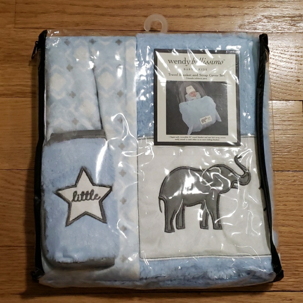 Travel blanket and strap cover set